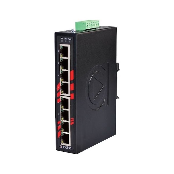 8-Port Industrial Unmanaged Switch, w/8-10/100Tx; EOT *degree C - 75 degree C